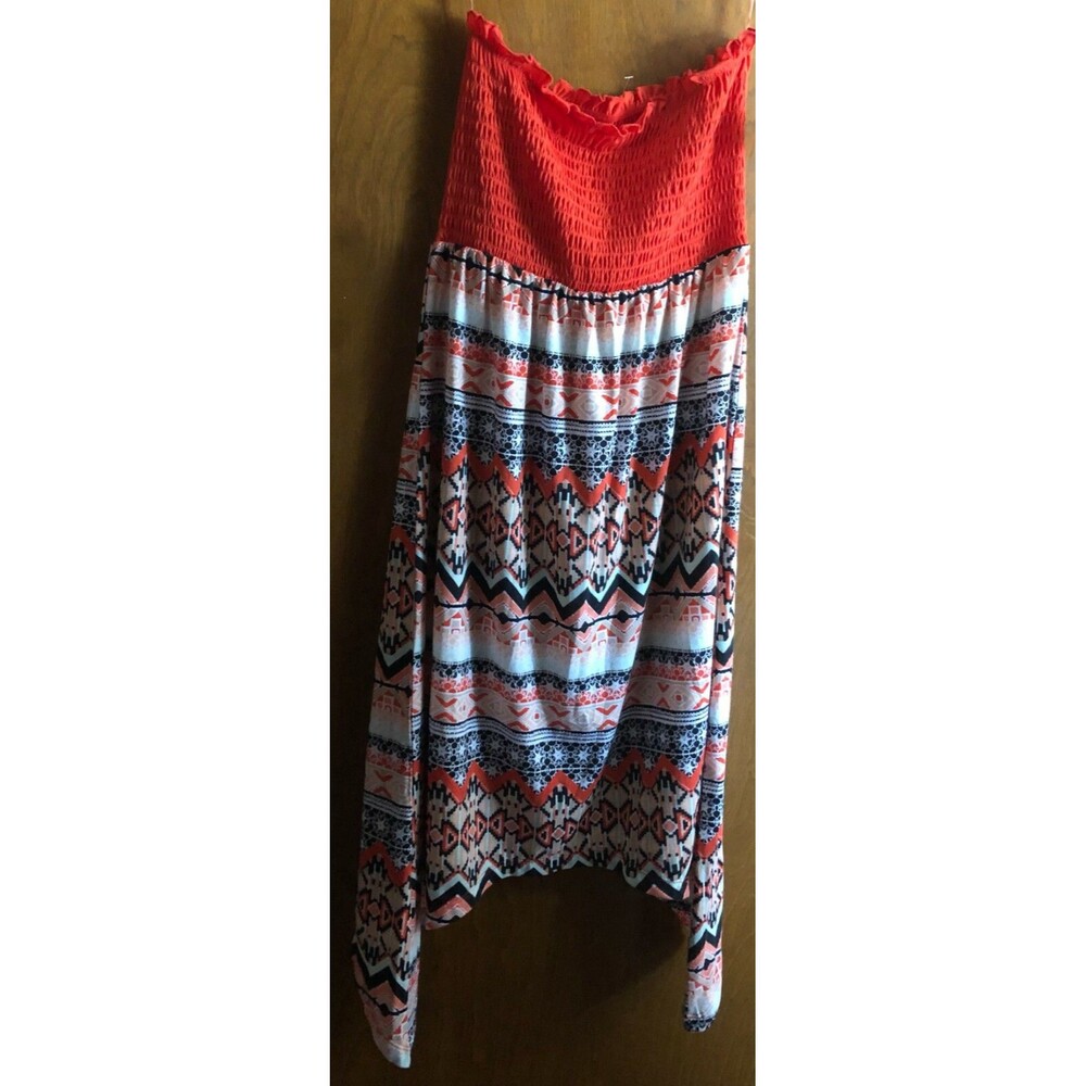 Juniors Orange Printed Tube Top Dress Size S NWT B2